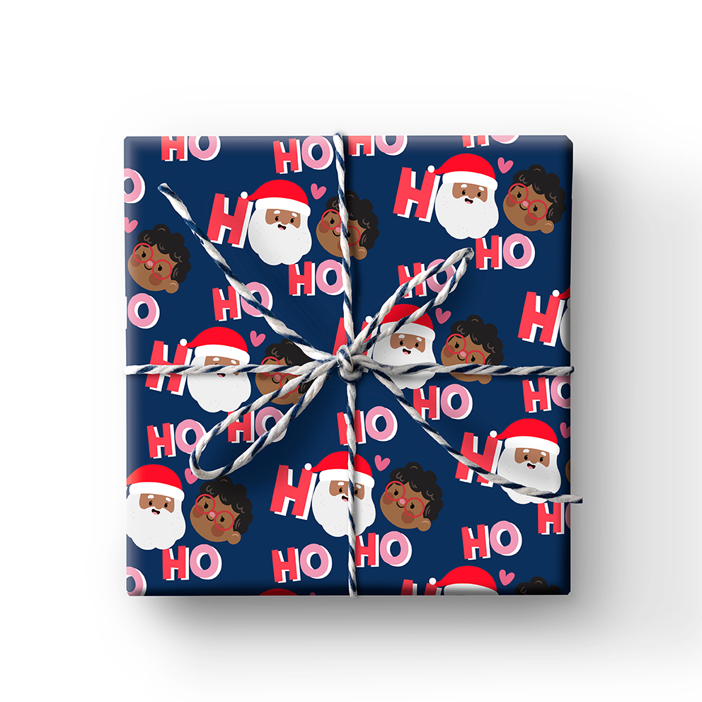 Holly Jolly Santa Wrapping Paper