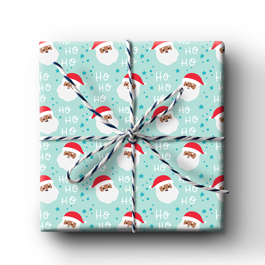 Black Santa Claus Wrapping Paper