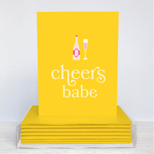 Cheers Babe folded cards