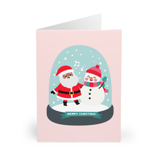 Cheery Snow Globe Folded Greeting Cards