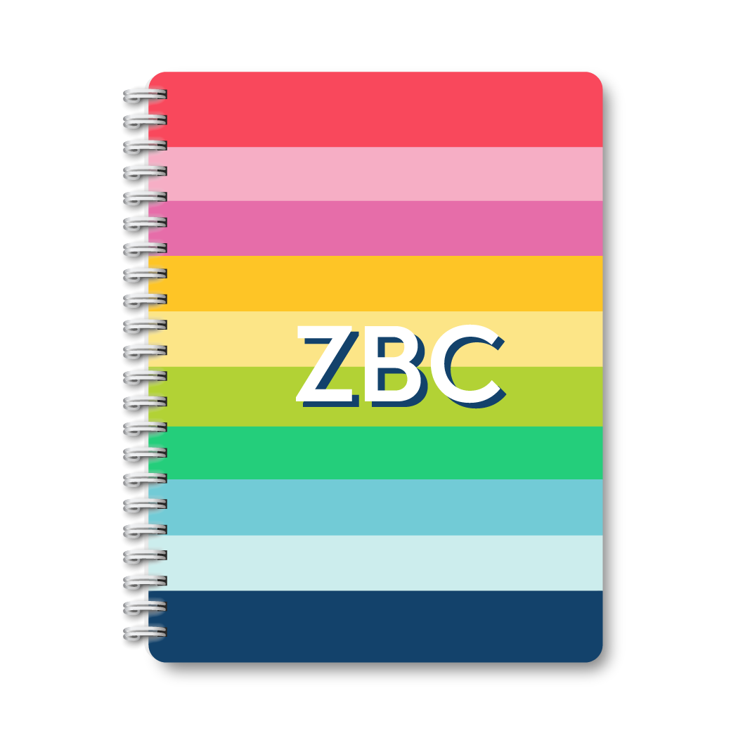 Personalized Happy Stripe Notebook