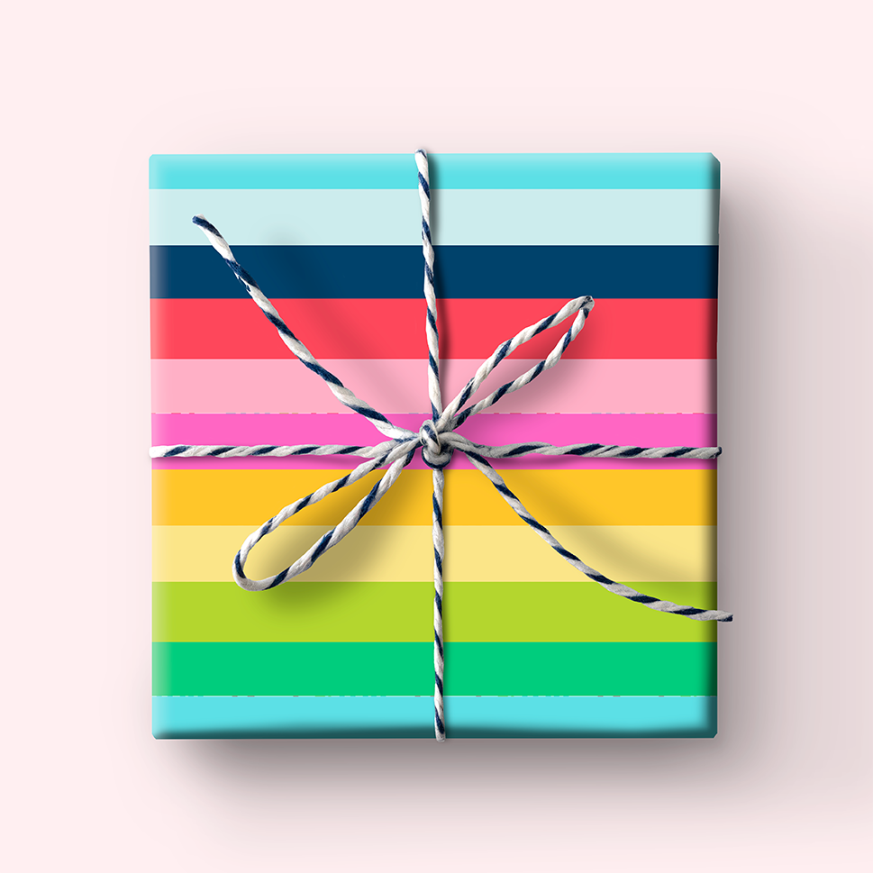Happy Stripes Wrapping Paper
