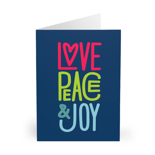 Love Peace & Joy Folded Greeting Cards