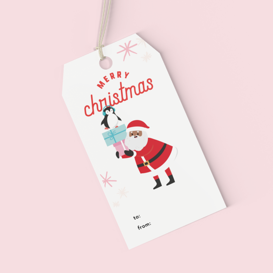 Christmas Cheer Santa Claus Gift Tags