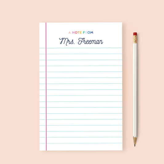 Personalized Script Teacher Notepad