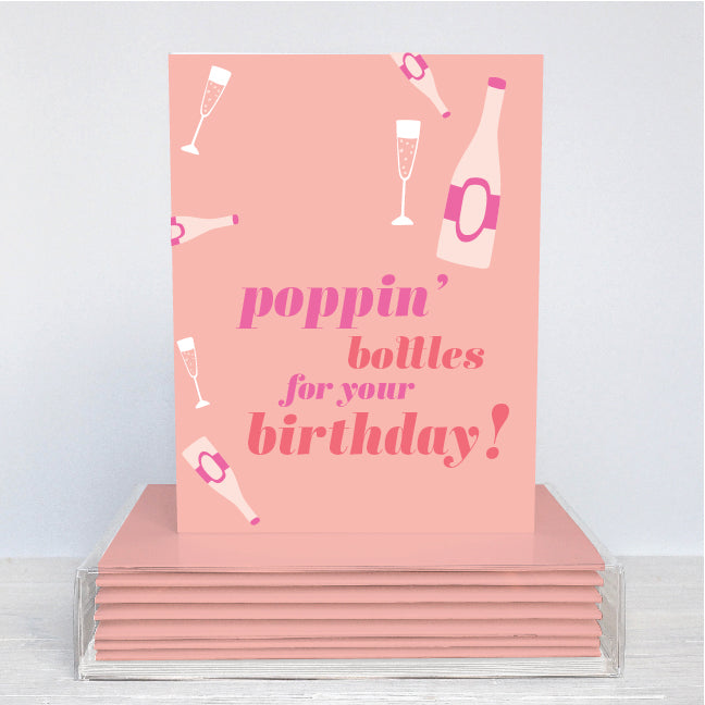 Poppin' Bottles for your Birthday folded cards