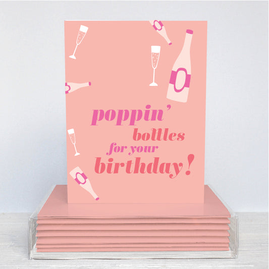 Poppin' Bottles for your Birthday folded cards