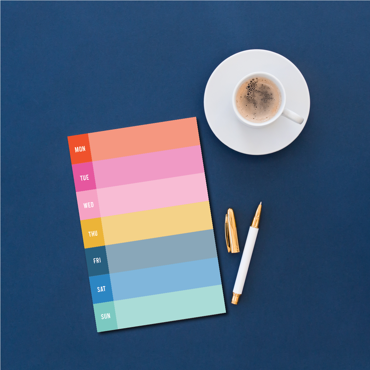 Rainbow Stripes Weekly Notepad