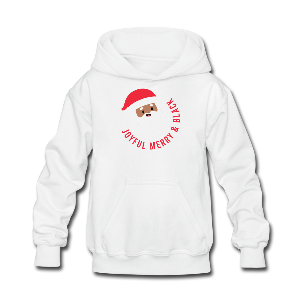 Joyful Santa Kids' Hoodie - white