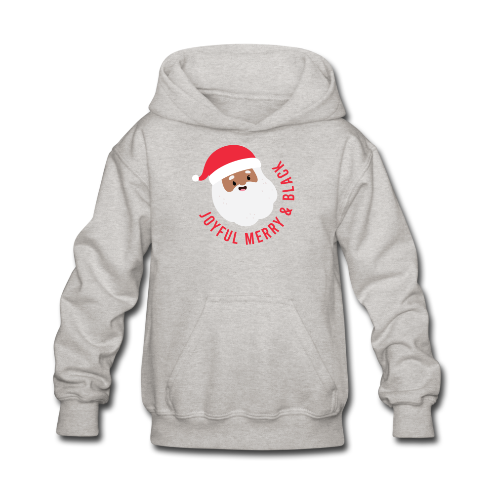 Joyful Santa Kids' Hoodie - heather gray