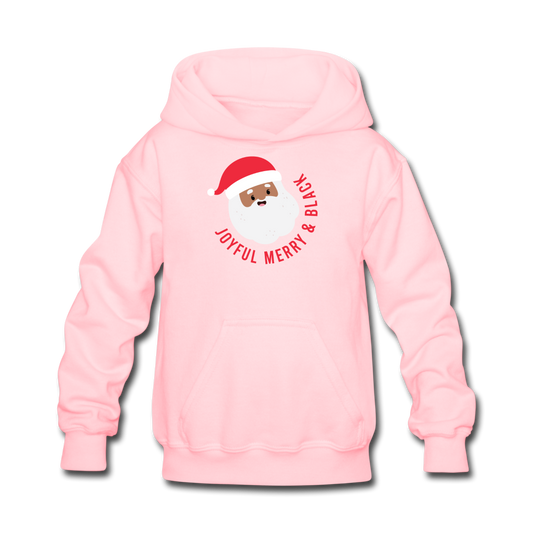 Joyful Santa Kids' Hoodie - pink