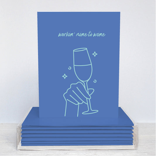 Workin' Nine to Wine folded cards